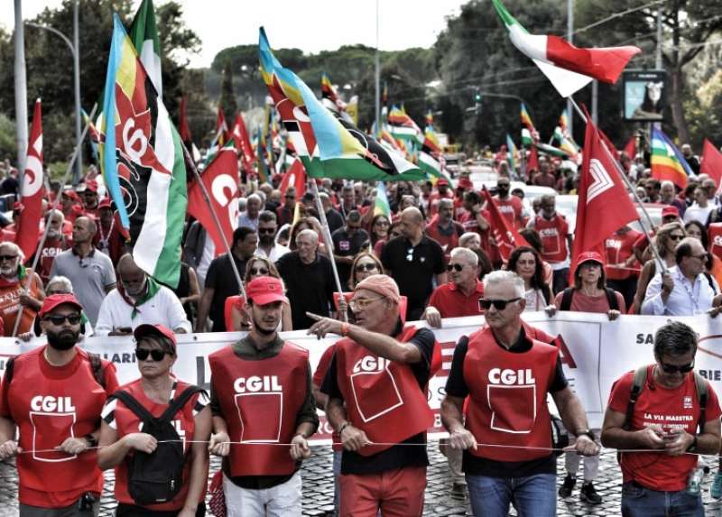 manifestazione della cgil a roma 7 ottobre 2023