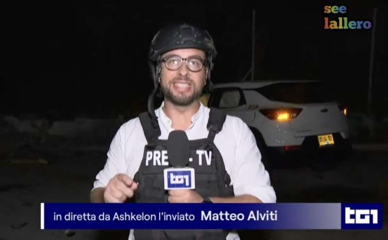 MATTEO ALVITI SFIORATO DA UN RAZZO IN COLLEGAMENTO CON IL TG1