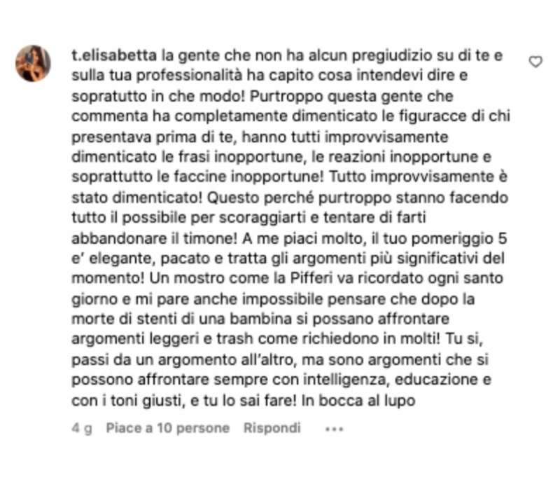 myrta merlino e il like al commento che critica barbara d'urs