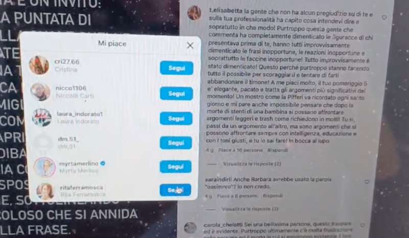 myrta merlino e il like al commento che critica barbara d'urso 4