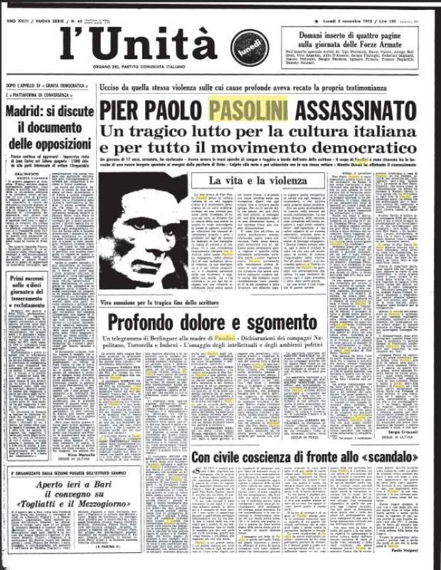 omicidio pasolini l unita