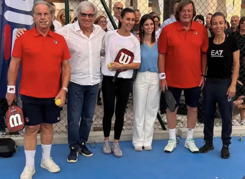 paolo bertolucci   flavia pennetta   adriano panatta   francesca schiavone