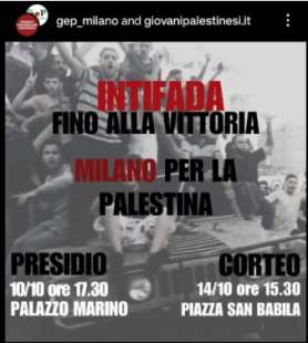 presidio associazioni palestinesi a milano