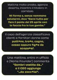 racconti delle vittime di molestie nelle agenzie pubblicitarie