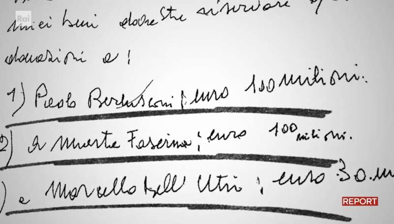 servizio di report sul testamento di silvio berlusconi 2