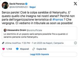 TWEET DI ALESSANDRO ORSINI SU NETANYAHU E RISPOSTA DI DAVID PARENZO