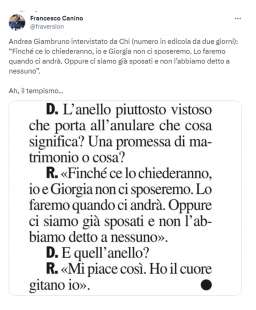 tweet su giorgia meloni e andrea giambruno 1