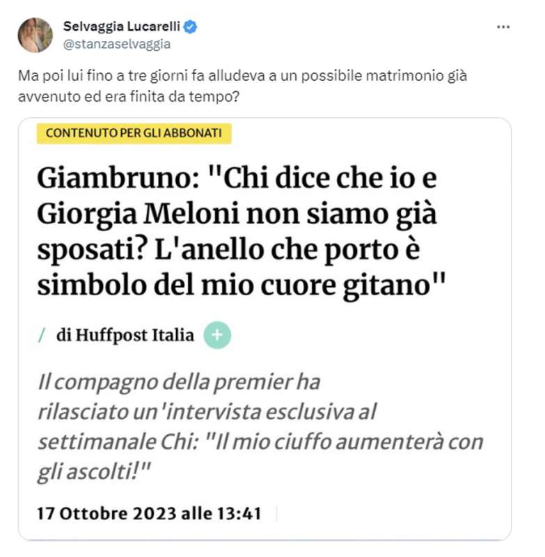 tweet su giorgia meloni e andrea giambruno 12