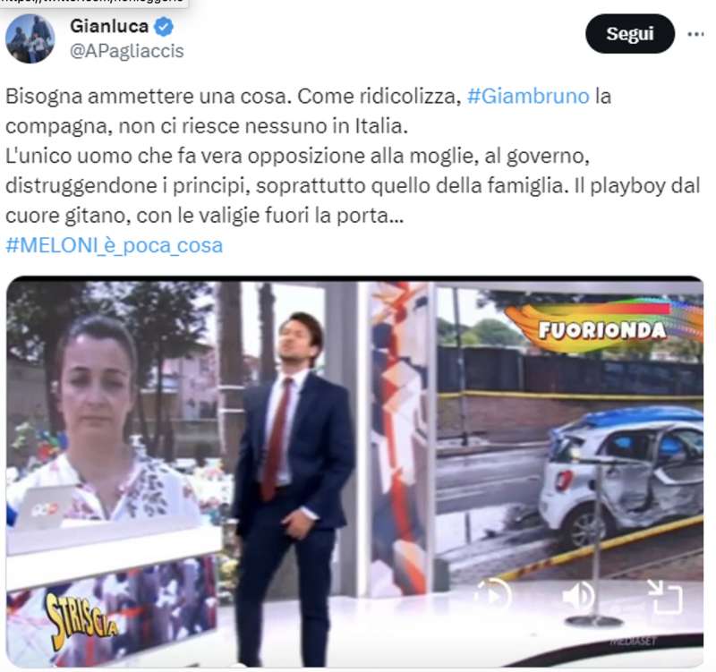 tweet sui fuori onda di andrea giambruno 1