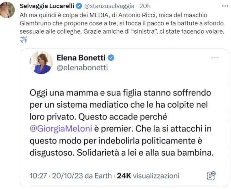 tweet sulla separazione tra giorgia meloni e andrea giambruno 5