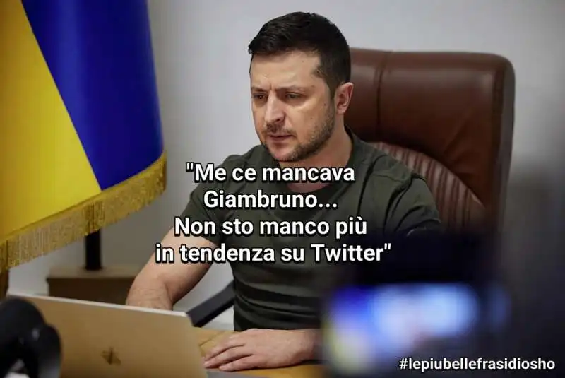 volodymyr zelensky e andrea giambruno - vignetta by osho