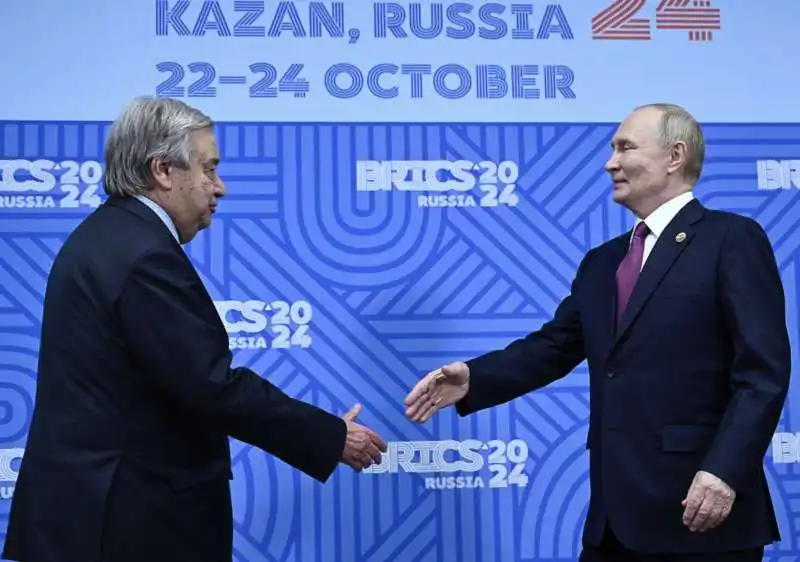    antonio guterres   vladimir putin    vertice brics 2024    foto lapresse 