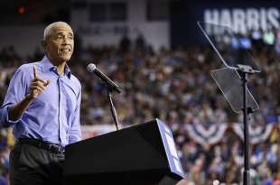 barack obama in un comizio a pittsburgh, pennsylvania