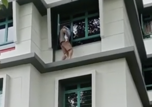 bimbo salvato dal cornicione di un palazzo a singapore 1