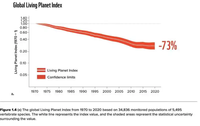 calo della popolazione della fauna selvatica negli ultimi 50 anni