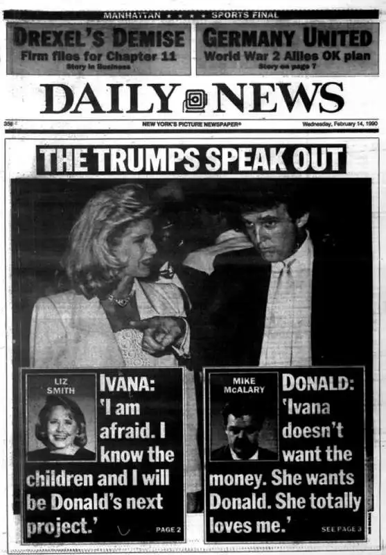 daily news ivana e donald trump 1990