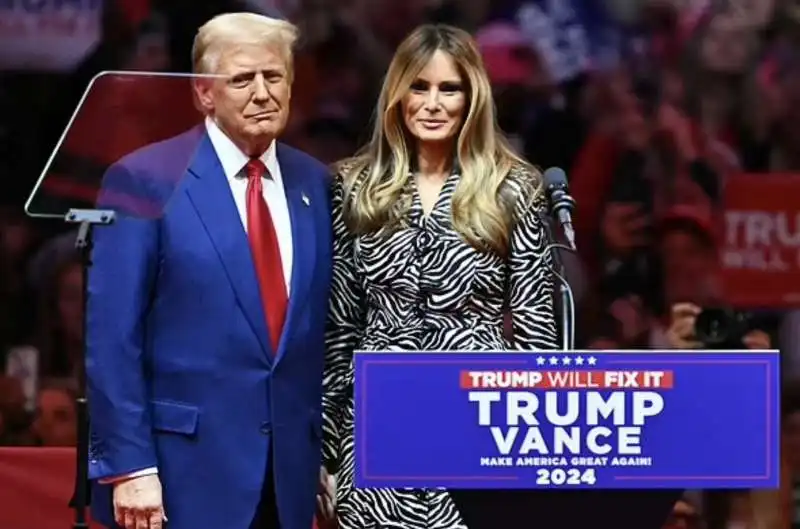 donald e melania  trump   comizio al madison square garden di new york 