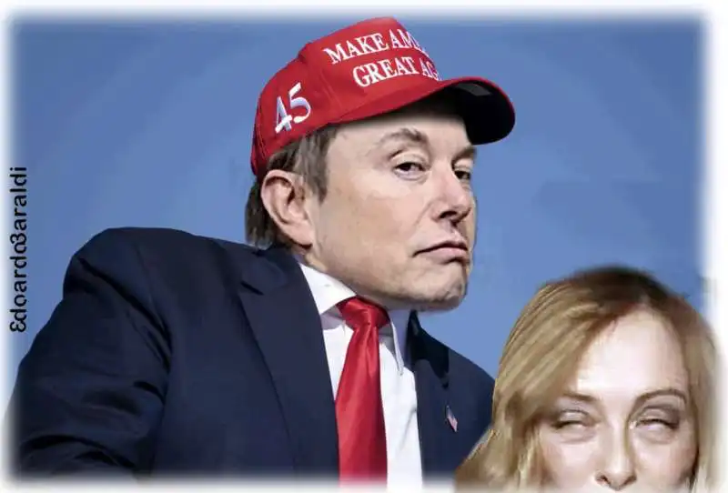 ELON MUSK -  GIORGIA MELONI - MEME BY EDOARDO BARALDI  