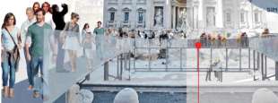 fontana di trevi passerella