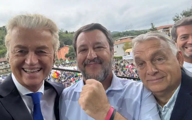 GEERT WILDERS - MATTEO SALVINI - VIKTOR ORBAN - ANDRES VENTURA - PONTIDA 2024 