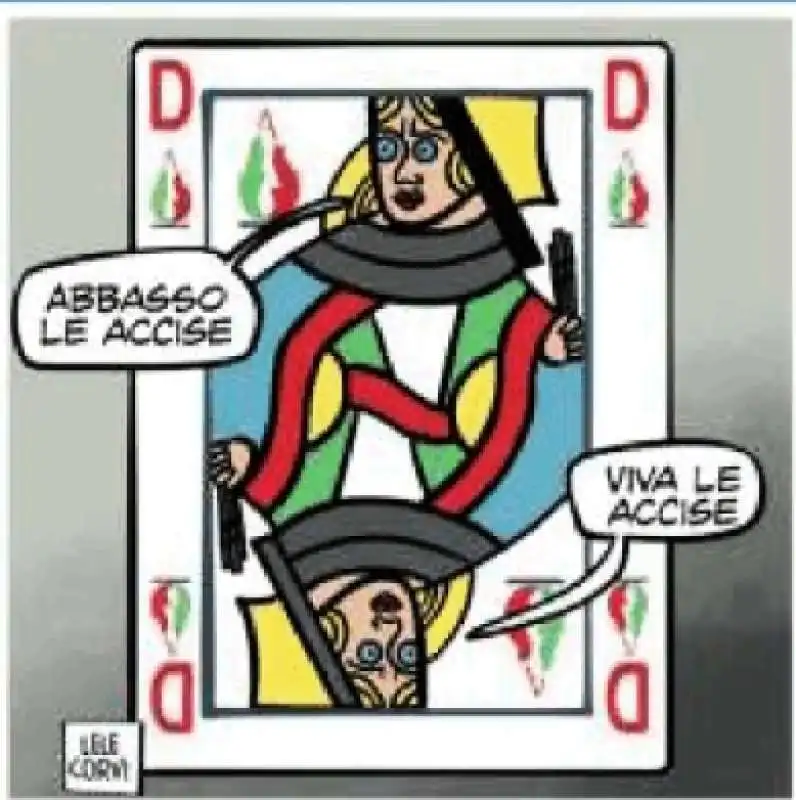 GIORGIA MELONI E LE  ACCISE - VIGNETTA BY LELE CORVI -  IL GIORNALONE - LA STAMPA