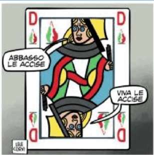 GIORGIA MELONI E LE ACCISE - VIGNETTA BY LELE CORVI - IL GIORNALONE - LA STAMPA