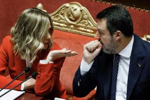 giorgia meloni e matteo salvini in senato foto lapresse