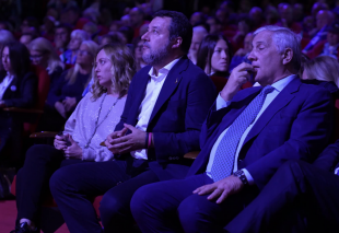 GIORGIA MELONI MATTEO SALVINI E ANTONIO TAJANI A GENOVA 1