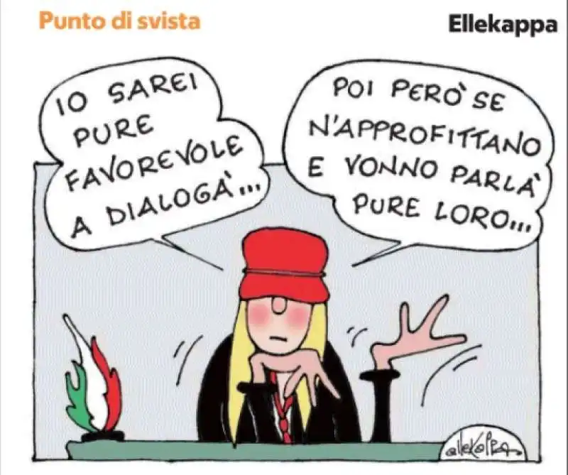 giorgia meloni - vignetta ellekappa