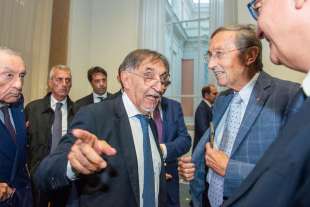 ignazio la russa e gianfranco fini alla presentazione del libro di bocchino alla galleria nazionale d arte moderna foto lapresse