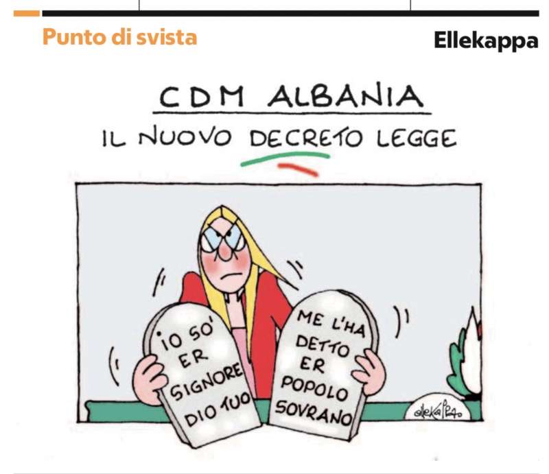 IL DECRETO LEGGE SUI PAESI SICURI - VIGNETTA BY ELLEKAPPA