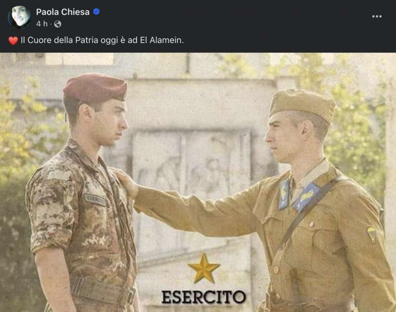 IL POST FACEBOOK DI PAOLA CHIESA SU EL ALAMEIN