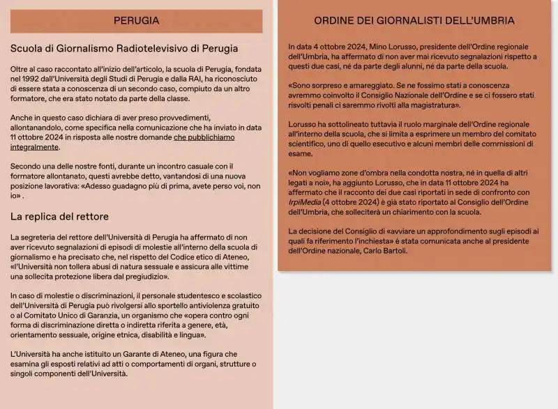 inchiesta di irpi media sulle molestie nelle scuole di giornalismo   perugia 