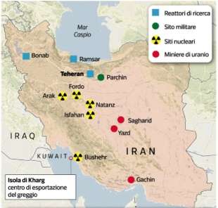 IRAN - SITI DI ARRICCHIMENTO DELL URANIO