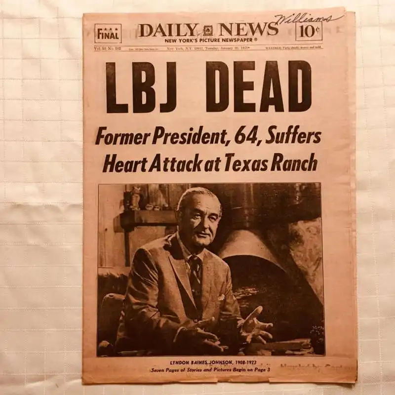 johnson dead daily news 22 gennaio 1973