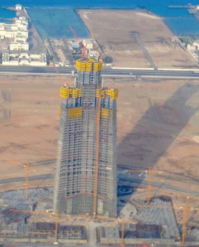 lavori di costruzione della Jeddah Tower