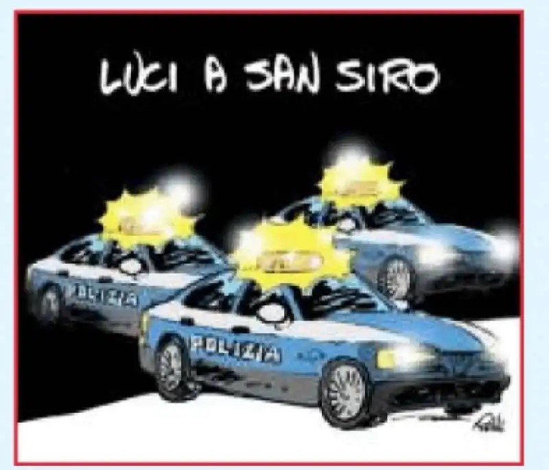 LUCI A SAN SIRO - VIGNETTA BY ROLLI PER IL GIORNALONE - LA STAMPA