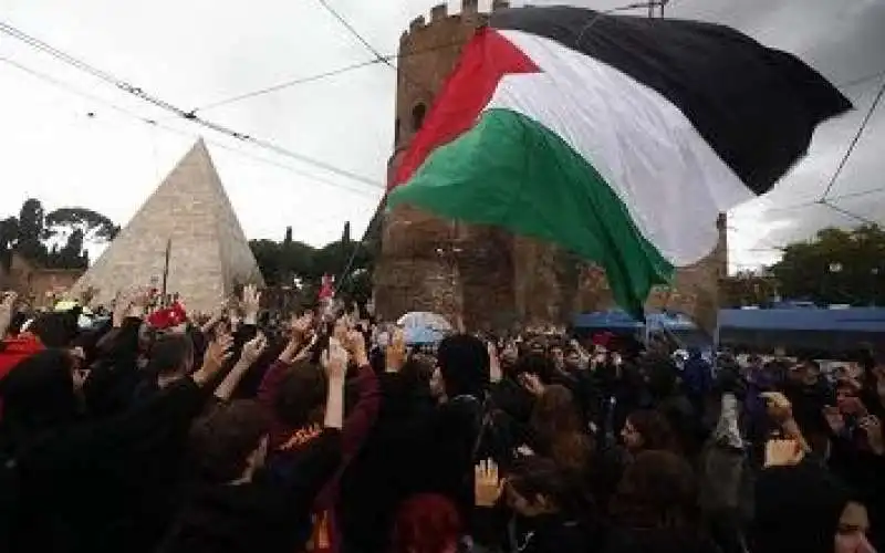 manifestazione pro palestina a roma   5