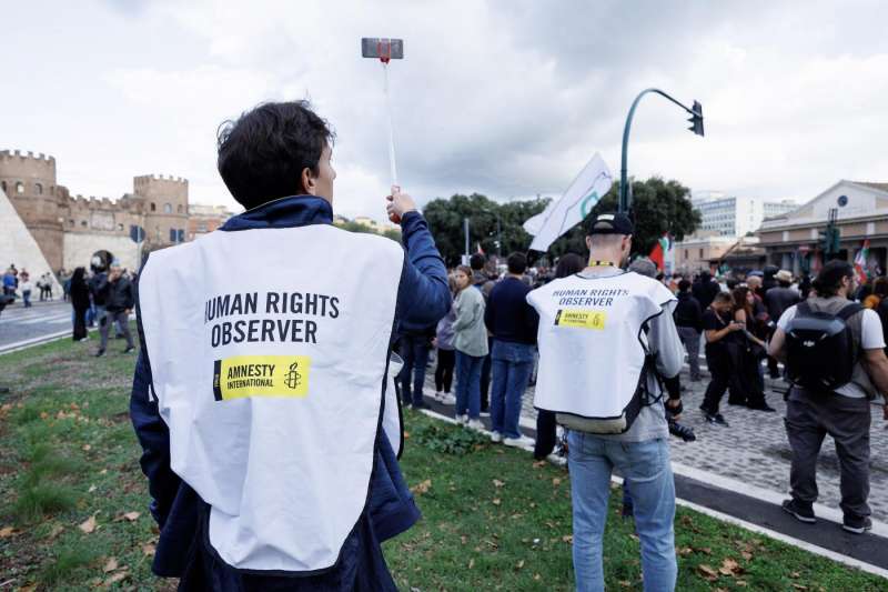 manifestazione pro palestina roma foto lapresse 1