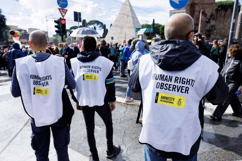 manifestazione pro palestina roma foto lapresse 15