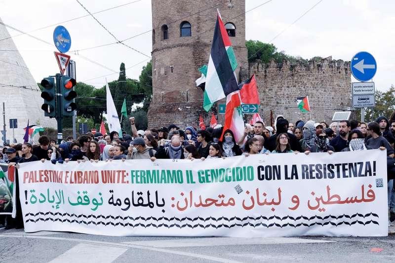 manifestazione pro palestina roma foto lapresse 33