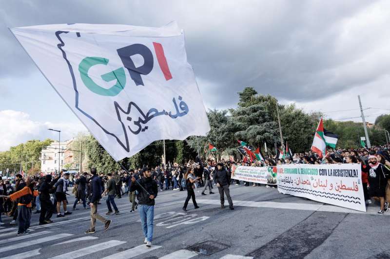 manifestazione pro palestina roma foto lapresse 34