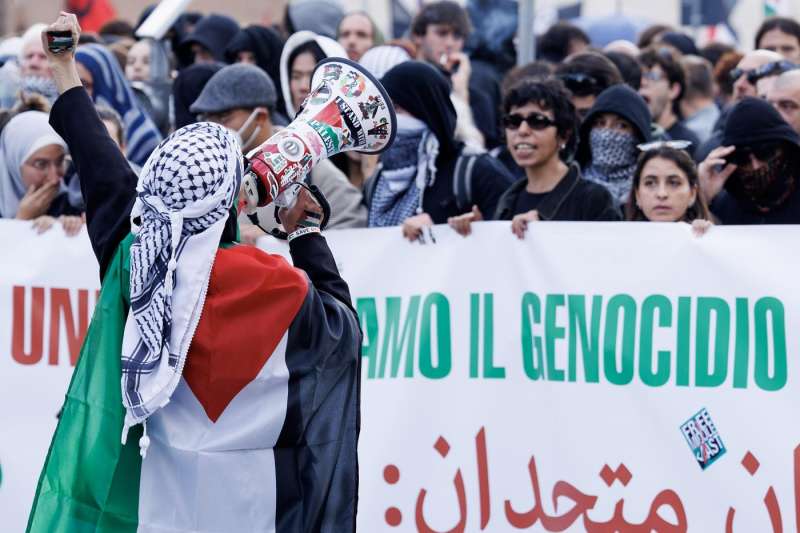 manifestazione pro palestina roma foto lapresse 5