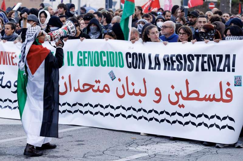 manifestazione pro palestina roma foto lapresse 6