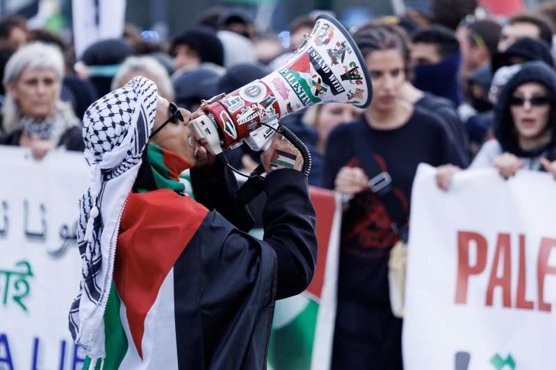 manifestazione pro palestina roma foto lapresse 7