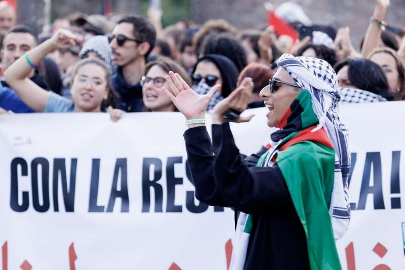 manifestazione pro palestina roma foto lapresse 9