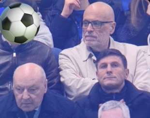 MARCELLO VIOLA IN TRIBUNA A TIFARE INTER CON BEPPE MAROTTA E JAVIER ZANETTI