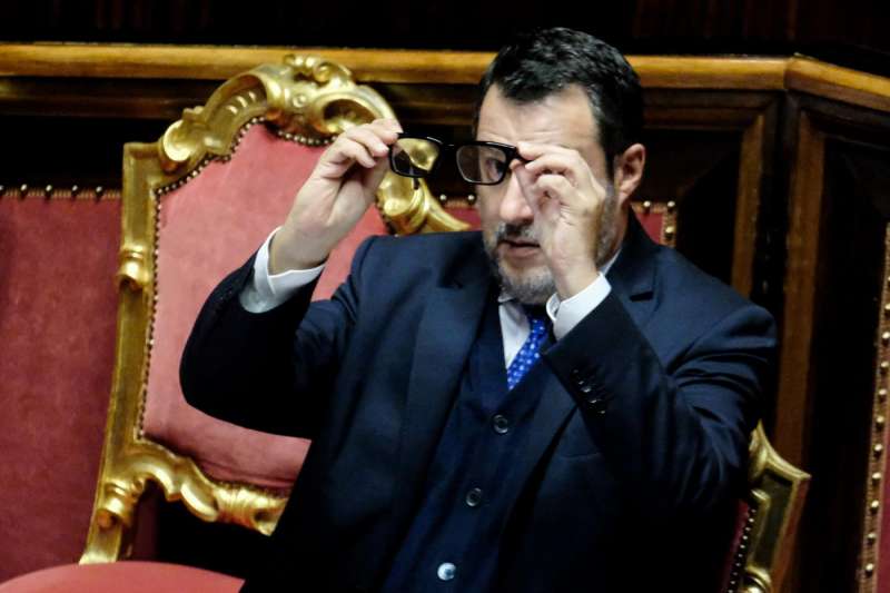 matteo salvini al senato 1 - foto lapresse