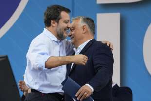 matteo salvini viktor orban pontida 2024 foto lapresse