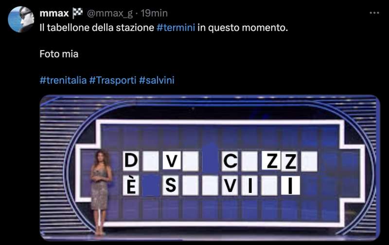 MEME SUL CAOS TRENI E SALVINI